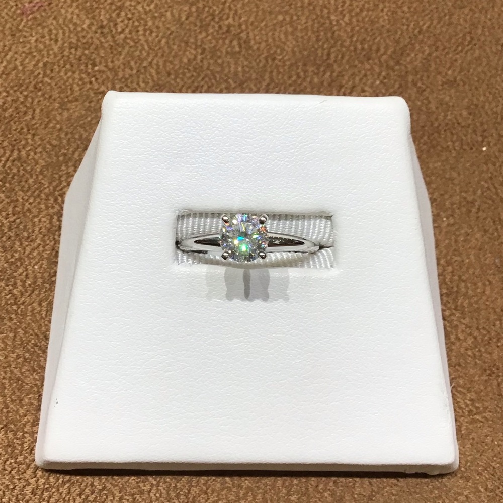 14kt White Gold Moissanite Solitaire Ring